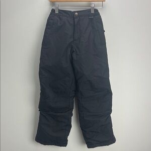 Lands End Snow Pants Black Unisex Kids 8 Short Warm Waterproof Winter